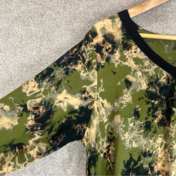 Iguana Tunic Womens Medium Green Rayon V Neck Pullover 3/4 Sleeve Boho- 2216* - Picture 7 of 10